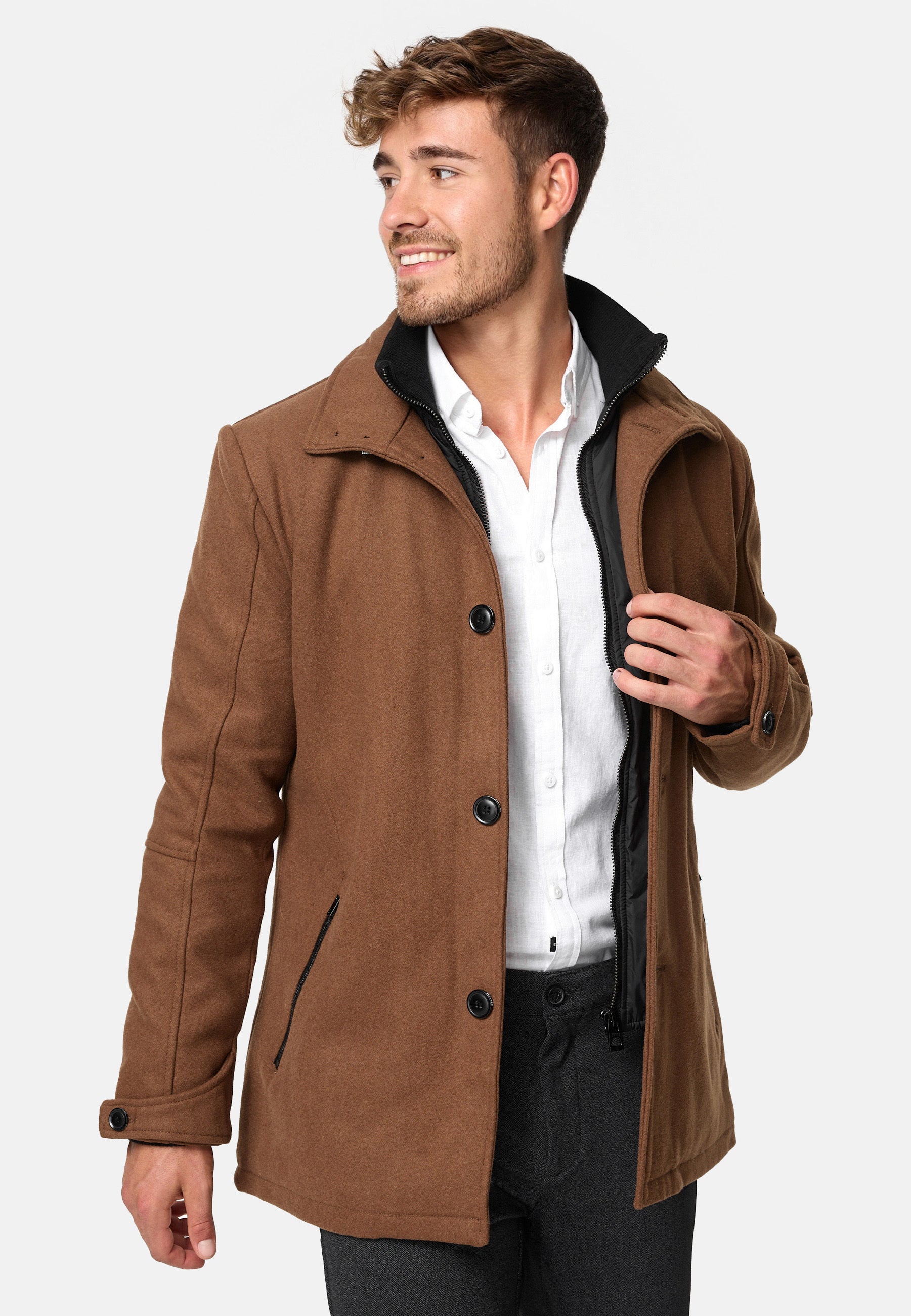 Indicode men's Brittany short coat with stand-up collar – INDICODE