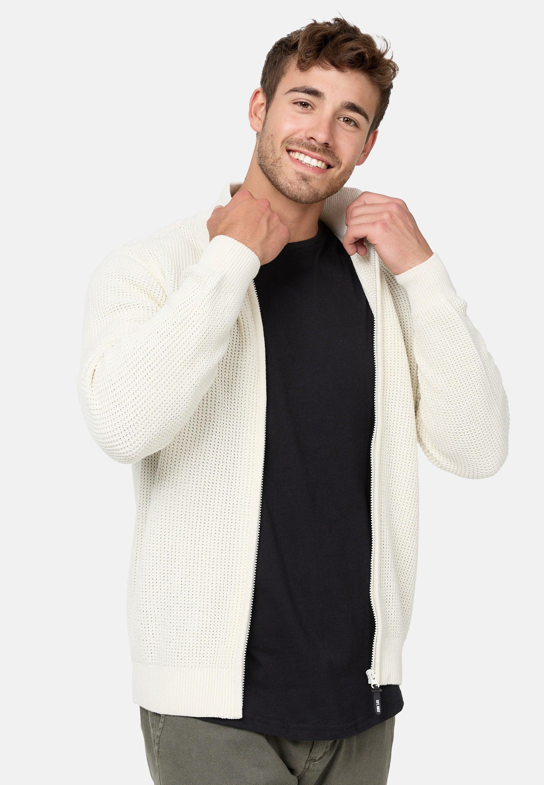 Indicode Herren INLayton Fein-Strickjacke mit Stehkragen und  