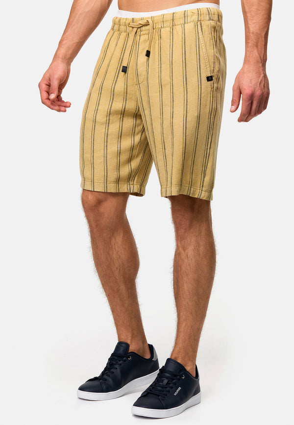 Indicode Herren INBallo Shorts mit Kordelzug aus Leinenmischung