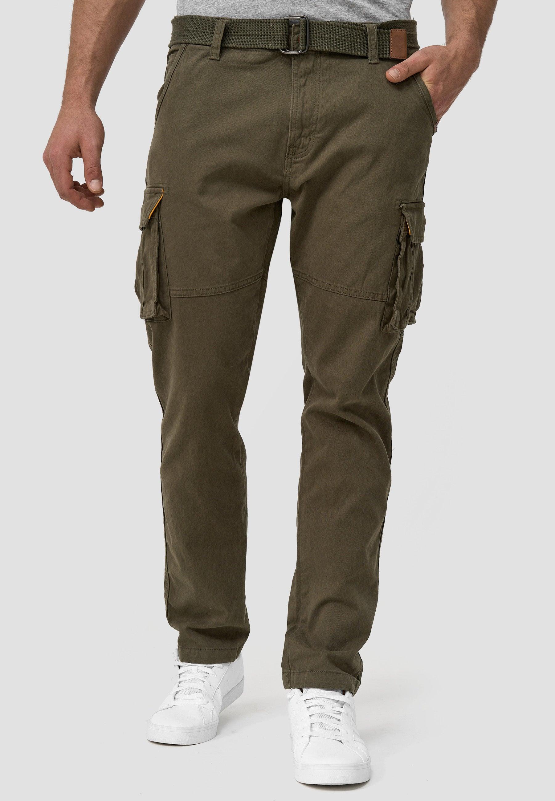 INDICODE JEANS AUGUST - Pantalon cargo - army/kaki INDICODE JEANS AUGUST - Pantalon cargo - army/kaki