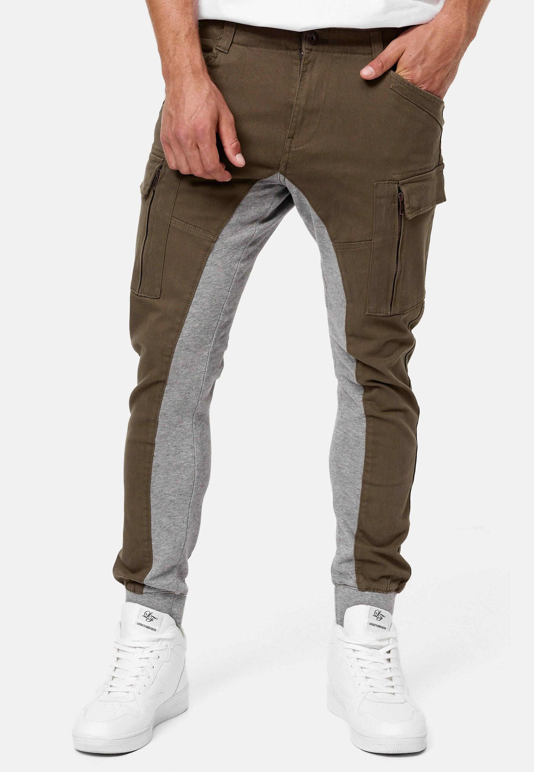 Indicode Herren Walker Cargohose (Cord-Stretch) | Cargo Hose