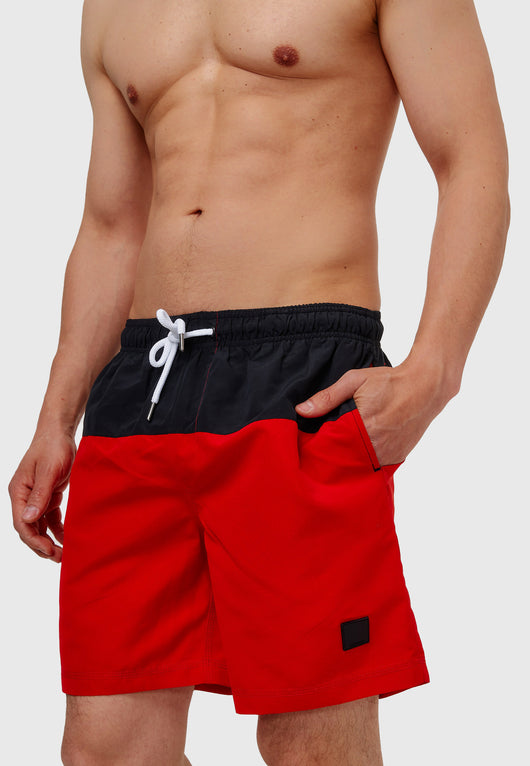 Indicode men's Pruitt swim trunks with 3 pockets and drawstring waist