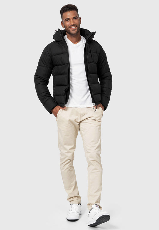 Indicode men's Hebert quilted jacket in down jacket look with hood