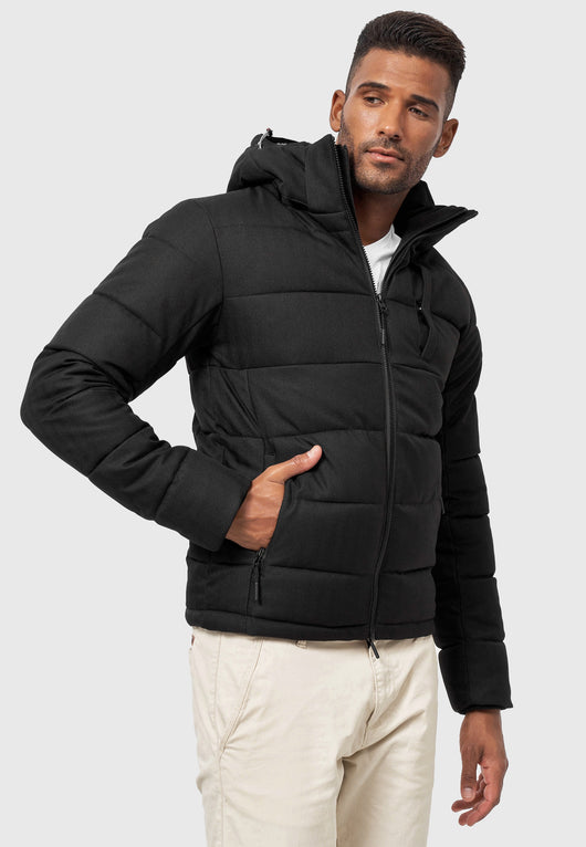 Indicode men's Hebert quilted jacket in down jacket look with hood