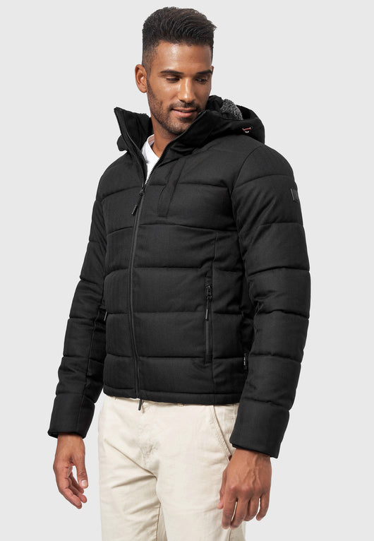 Indicode men's Hebert quilted jacket in down jacket look with hood