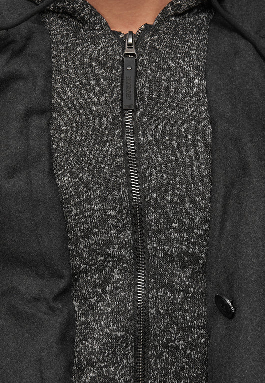 Indicode Men's Cliff short coat made from a high-quality wool blend with a stand-up collar