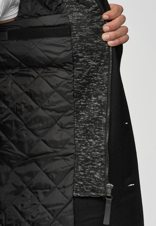 Indicode Men's Cliff short coat made from a high-quality wool blend with a stand-up collar