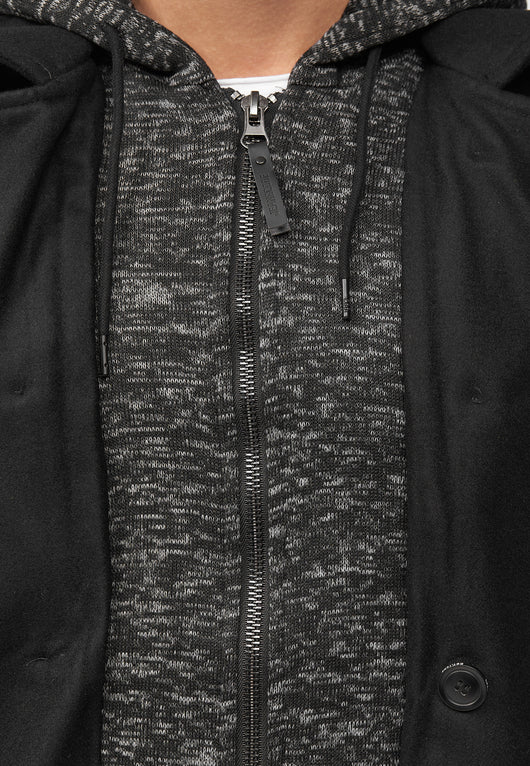 Indicode Men's Cliff short coat made from a high-quality wool blend with a stand-up collar