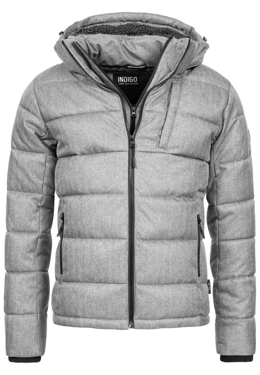 Indicode men's Hebert quilted jacket in down jacket look with hood