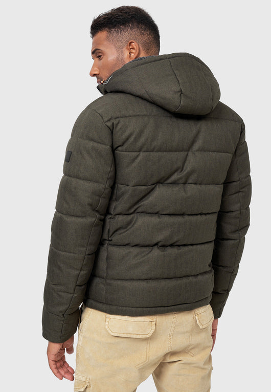 Indicode men's Hebert quilted jacket in down jacket look with hood