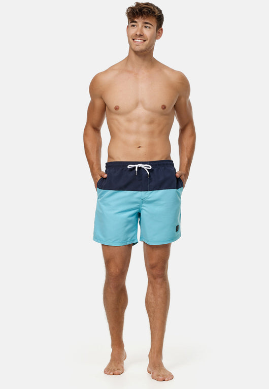 Indicode men's Pruitt swim trunks with 3 pockets and drawstring waist