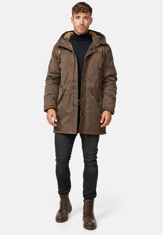 Indicode Men's Bardsley Parka with lined hood (teddy lining) & 6 pockets