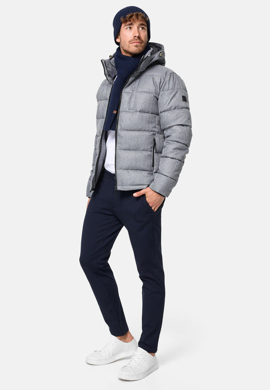 Indicode men's Hebert quilted jacket in down jacket look with hood