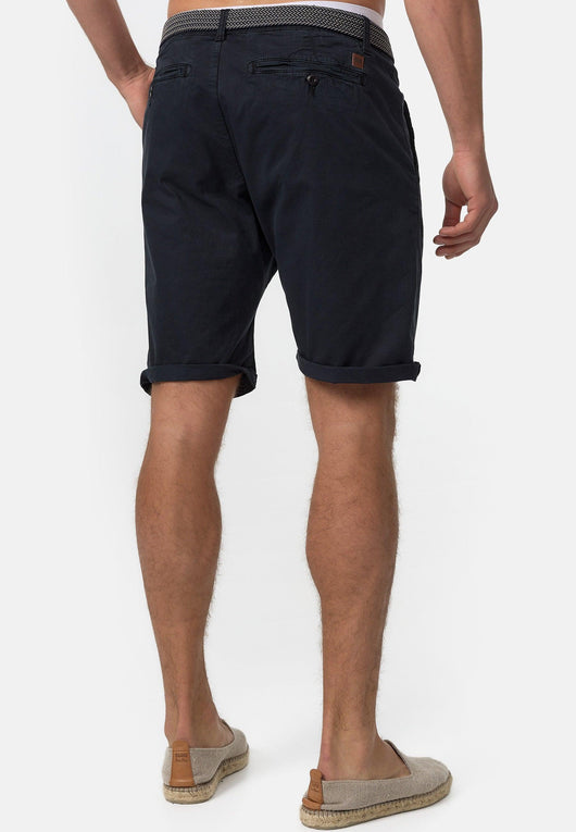 Indicode Herren Estrada Chino Shorts mit 4 Taschen und Gürtel aus 98% Baumwolle - INDICODE