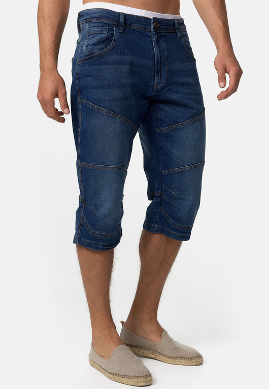 Indicode Men's Fortune 3/4 Jeans Shorts with 5 pockets made of 98% cotton