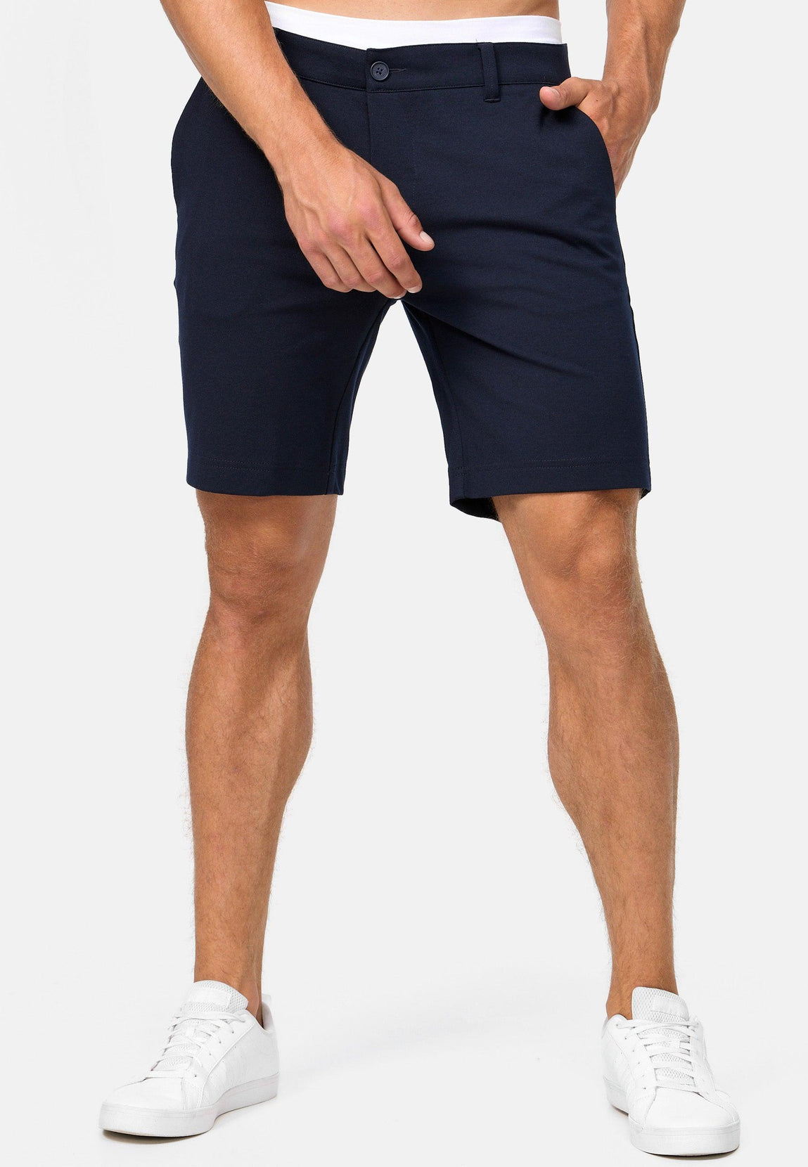 Indicode men's Aalborg chino shorts with 4 pockets made of viscose