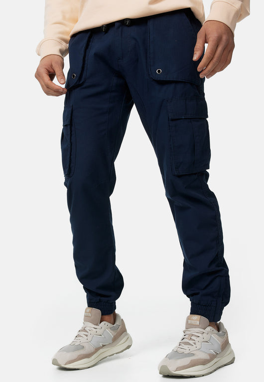 Indicode men's Leonard cargo pants made of cotton blend with 5 pockets