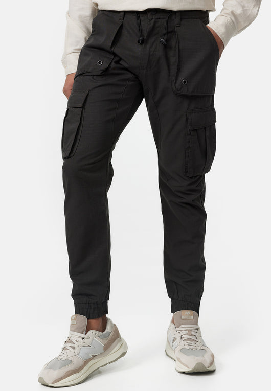 Indicode men's Leonard cargo pants made of cotton blend with 5 pockets