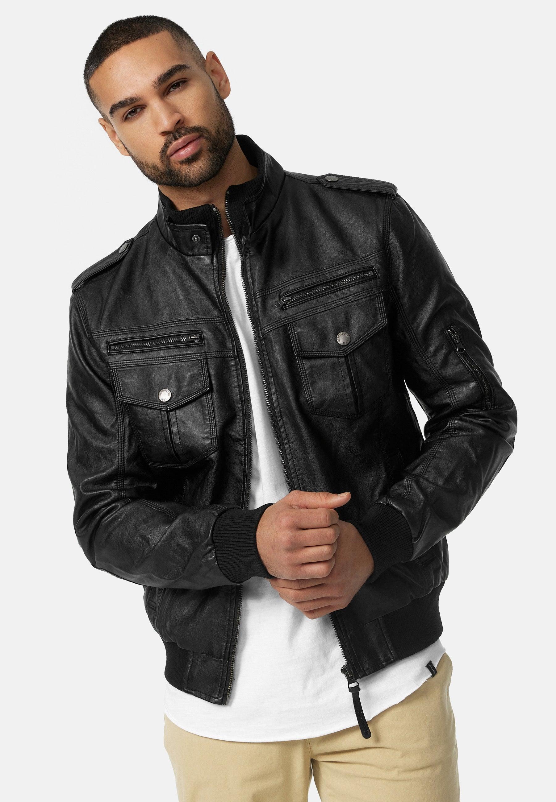 Mens imitation leather top jacket