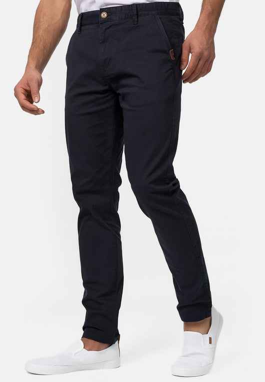 Indicode Men's Cherry Chinos made of cotton incl. belt
