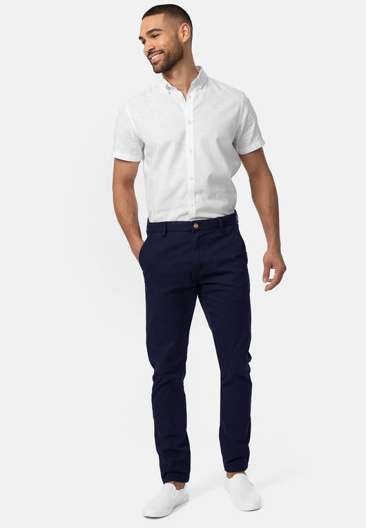 Indicode Men's Cherry Chinos made of cotton incl. belt