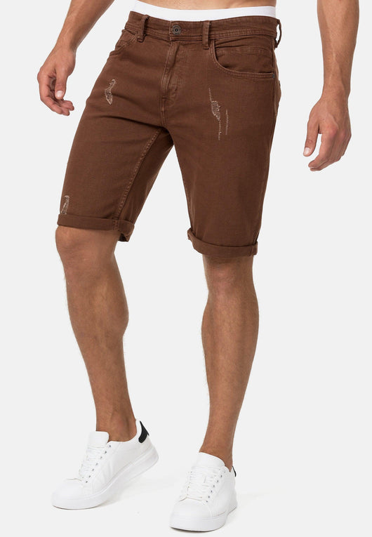 Indicode Herren Page Jeans Shorts mit 5 Taschen aus 98% Baumwolle - INDICODE
