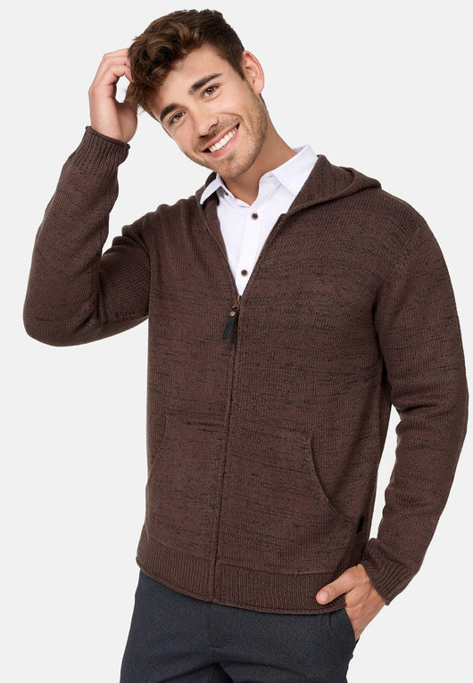 Indicode Herren INGage Strickjacke mit Kapuze | Cardigan mit Reißverschluss - INDICODE