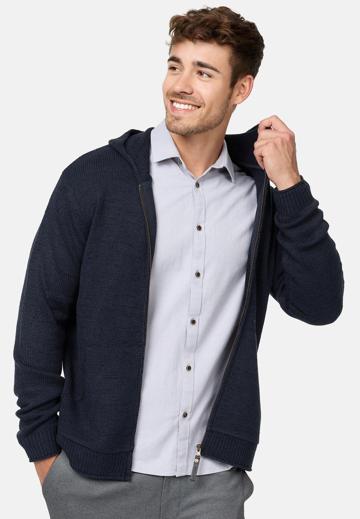 Indicode Herren INGage Strickjacke mit Kapuze | Cardigan mit Reißverschluss - INDICODE