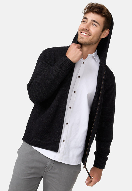 Indicode Herren INGage Strickjacke mit Kapuze | Cardigan mit Reißverschluss - INDICODE