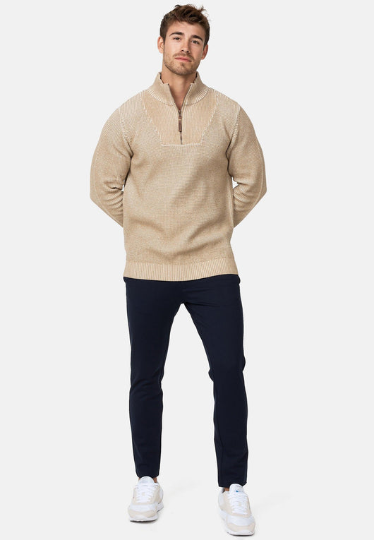 Indicode Herren INYassip Strickpullover mit Stehkragen und Reißverschluß