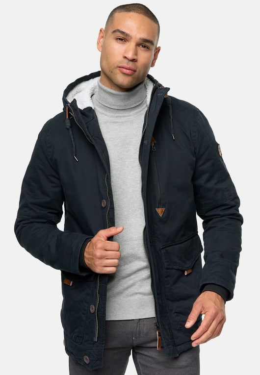 Indicode Herren INCrossing Winterjacke mit Kapuze gefüttert