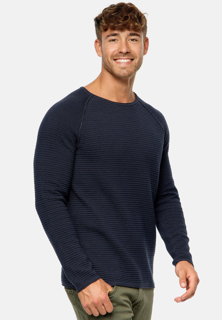 Indicode Herren INCamilo Strickpullover mit Roll Edge & Rundhals-Ausschnitt - INDICODE