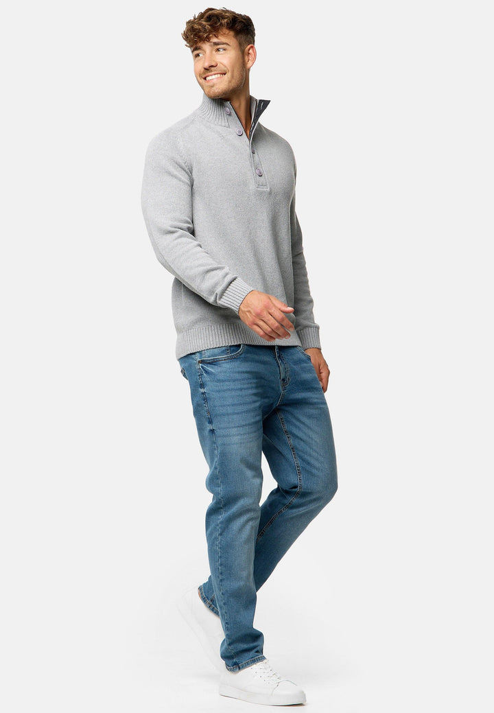 Indicode Herren INIsalu Pullover aus 80% Baumwolle mit Stehkragen - INDICODE