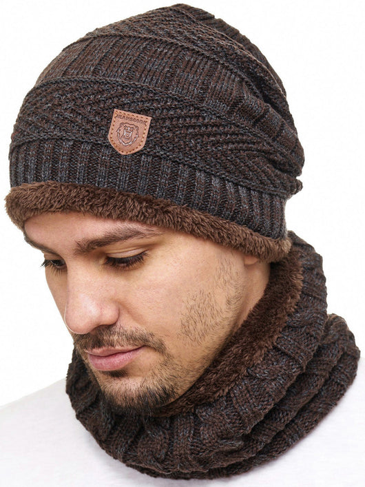 Indicode Men's Siracusa Winter Set Hat & Scarf with Fleece Lining (Teddyfleece)