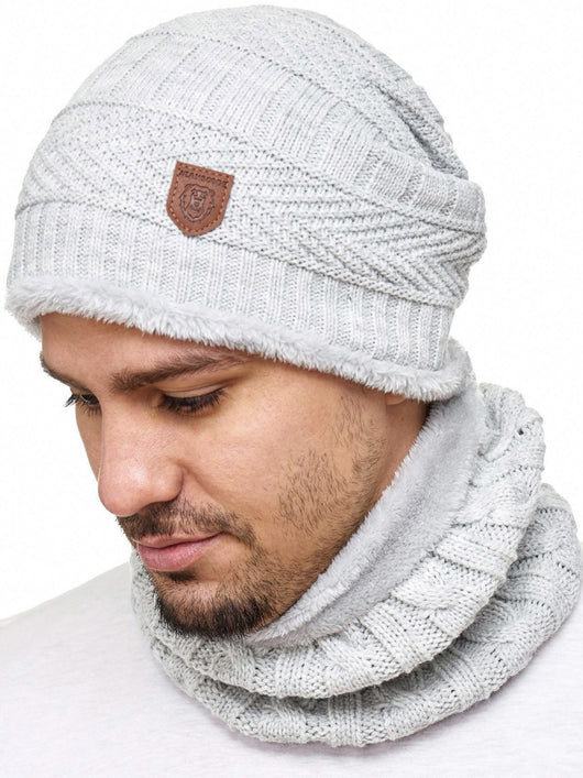 Indicode Men's Siracusa Winter Set Hat & Scarf with Fleece Lining (Teddyfleece)
