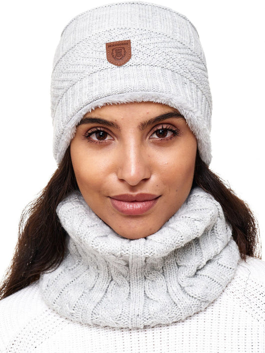 Indicode Men's Siracusa Winter Set Hat & Scarf with Fleece Lining (Teddyfleece)