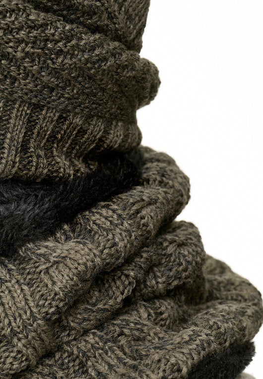 Indicode Men's Siracusa Winter Set Hat & Scarf with Fleece Lining (Teddyfleece)