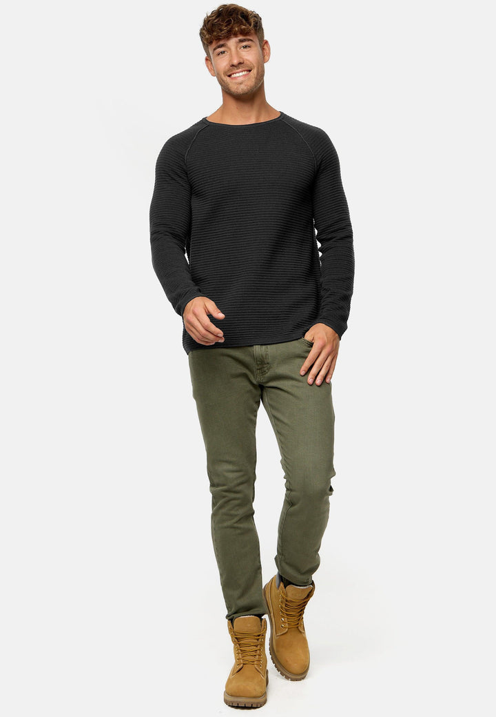 Indicode Herren INCamilo Strickpullover mit Roll Edge & Rundhals-Ausschnitt - INDICODE