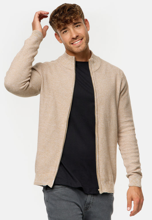 Indicode Herren INWestmoon Strickjacke mit Stehkragen & Reißverschluss aus 100% Baumwolle