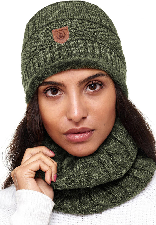 Indicode Men's Siracusa Winter Set Hat & Scarf with Fleece Lining (Teddyfleece)