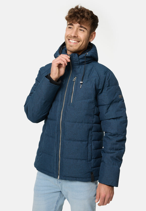 Indicode men's Circus quilted jacket in down jacket look with hood