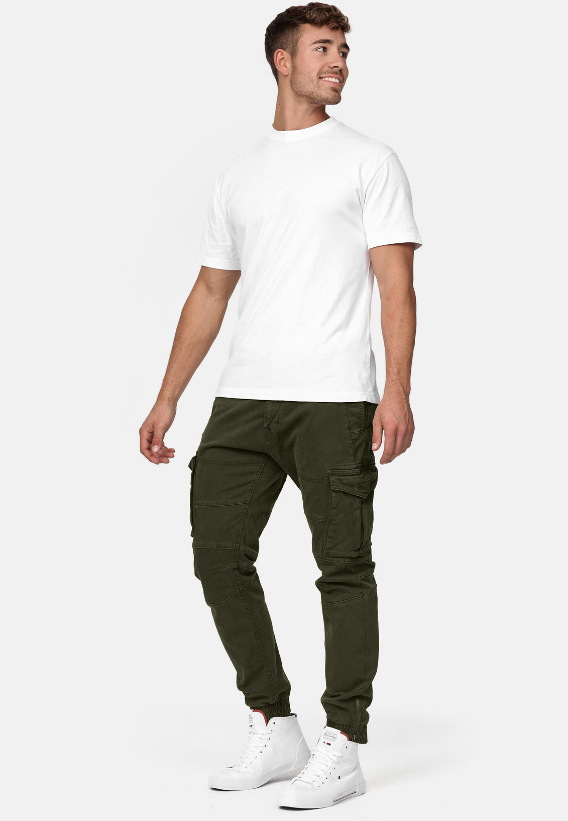 Men's Cargo Pants Cargo Trousers Trousers Leg Drawstring 6 Pocket Plain  Comfort Outdoor Daily Going out 100% Cotton Fashion Streetwear Grass Green  Black 2024 - $29.99