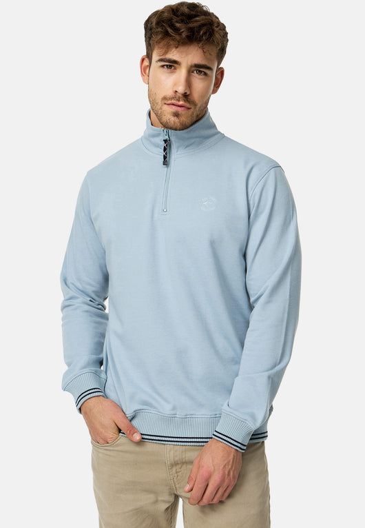 Indicode Herren INNate Sweatshirt mit Stehkragen und Reißverschluss