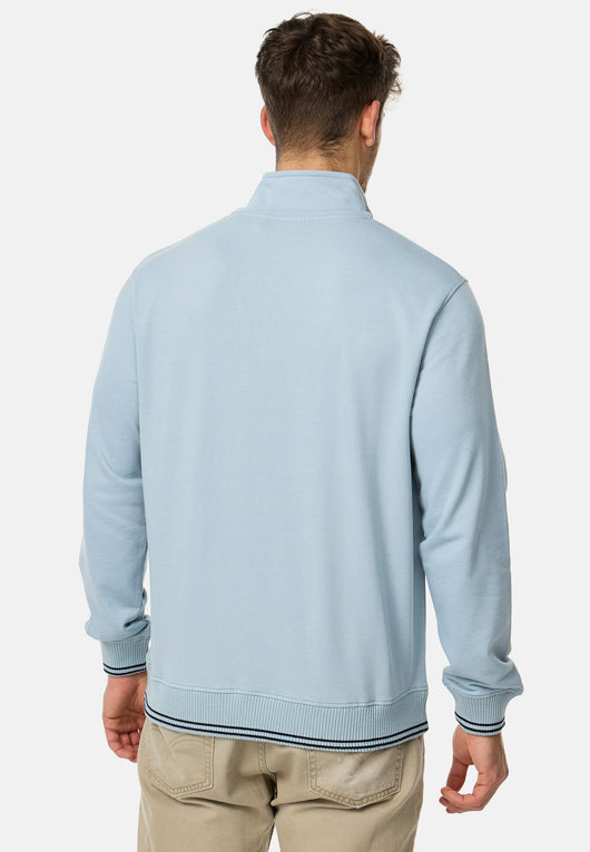 Indicode Herren INNate Sweatshirt mit Stehkragen und Reißverschluss