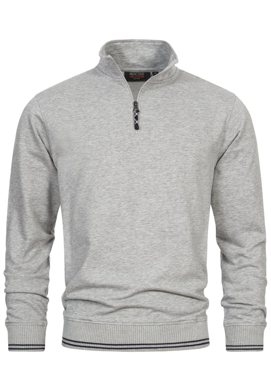 Indicode Herren INNate Sweatshirt mit Stehkragen und Reißverschluss