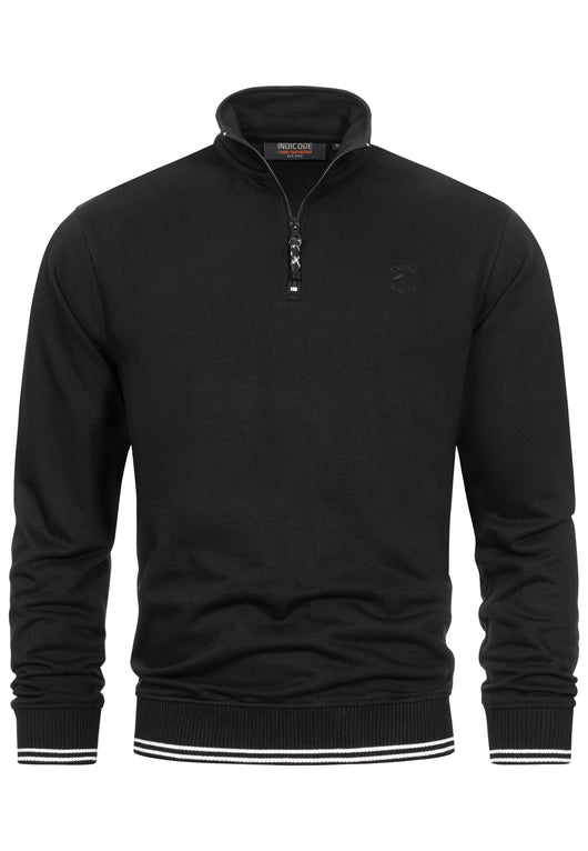 Indicode Herren INNate Sweatshirt mit Stehkragen und Reißverschluss