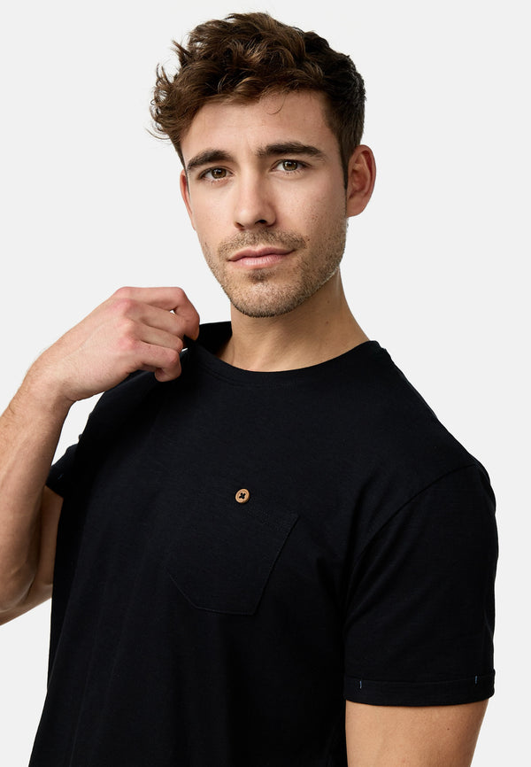 Indicode Herren INJon T-Shirt mit Brusttasche aus 100% Baumwolle