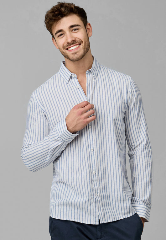 Indicode Herren Brayden Hemd gestreift mit Button-Down-Kragen