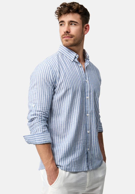 Indicode Herren Brayden Hemd gestreift mit Button-Down-Kragen