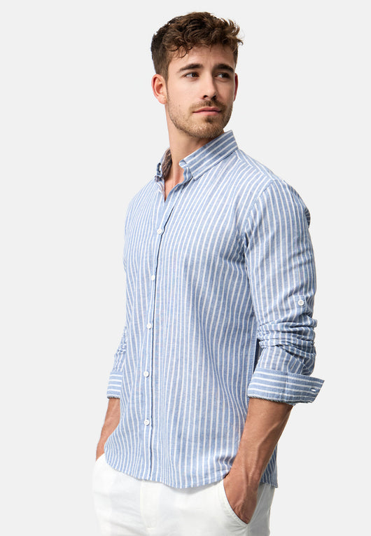 Indicode Herren Brayden Hemd gestreift mit Button-Down-Kragen